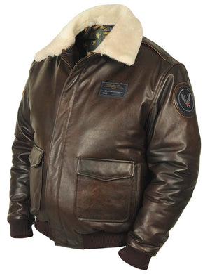 Men's brown leather jacket.