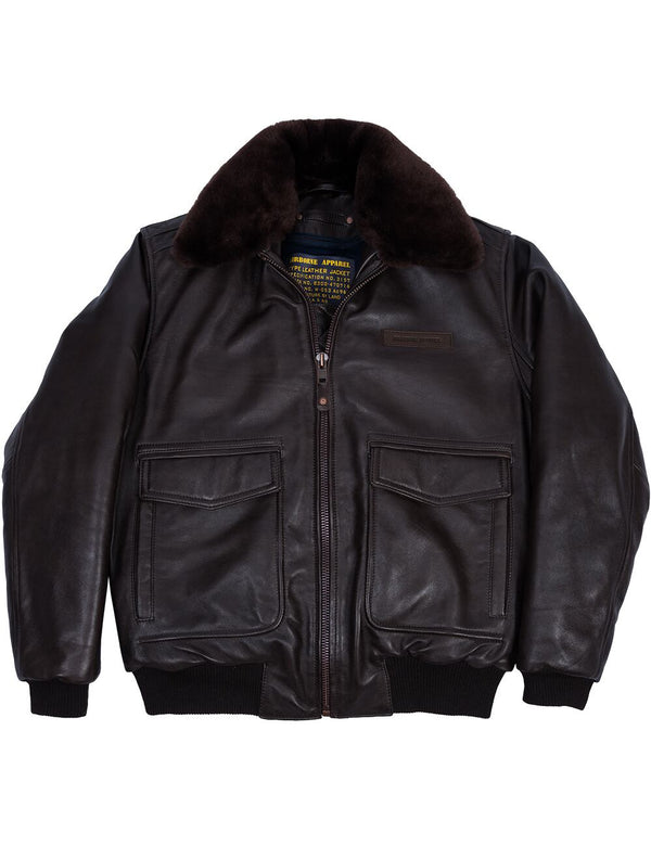 Men's brown leather jacket.