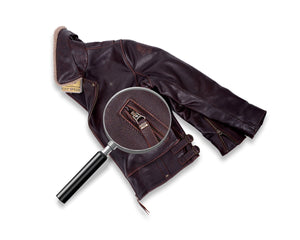 Brown leather jacket.