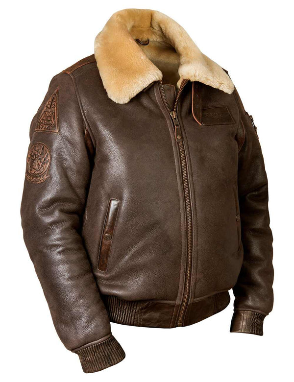 Men's brown sheepskin jacket.