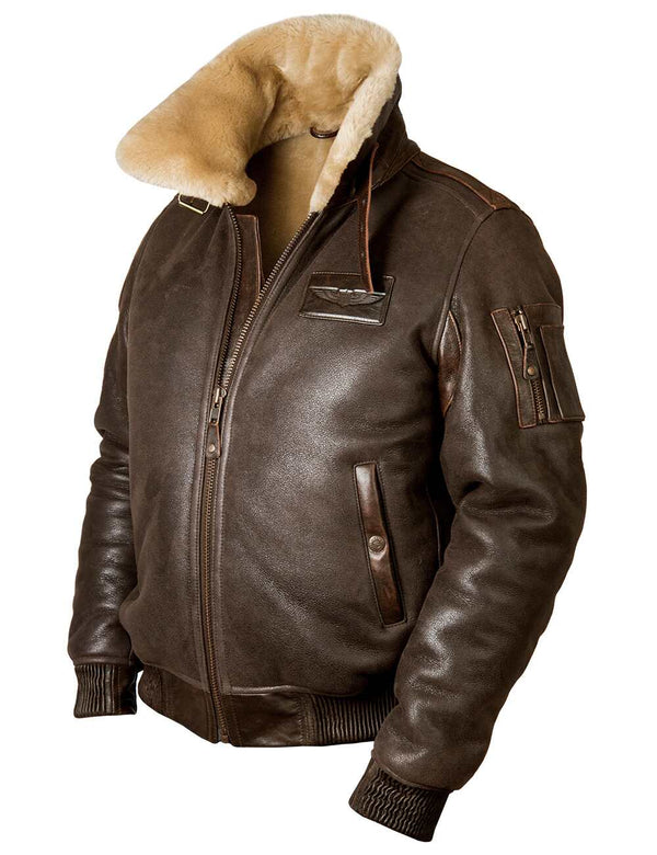 Men's brown sheepskin jacket.