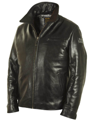 Black men's leather jacket.