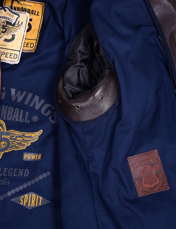 The muscle part of the lining of a men's leather jacket.