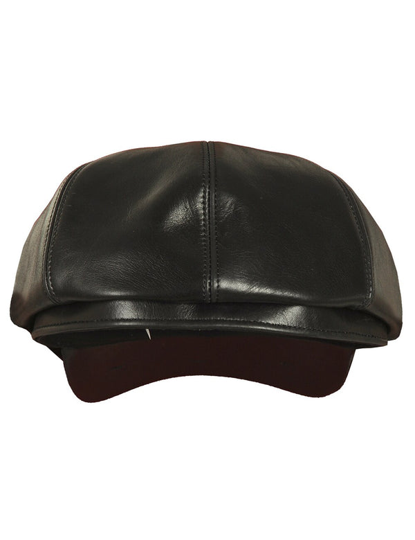 Men's brown black cap, back view.