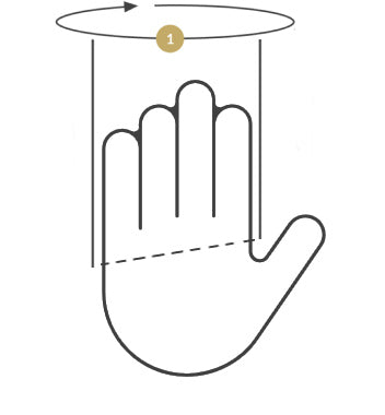 Hand measurement chart.