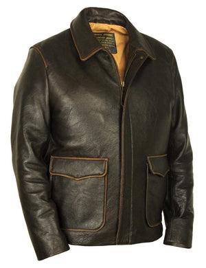 Men's brown leather jacket.