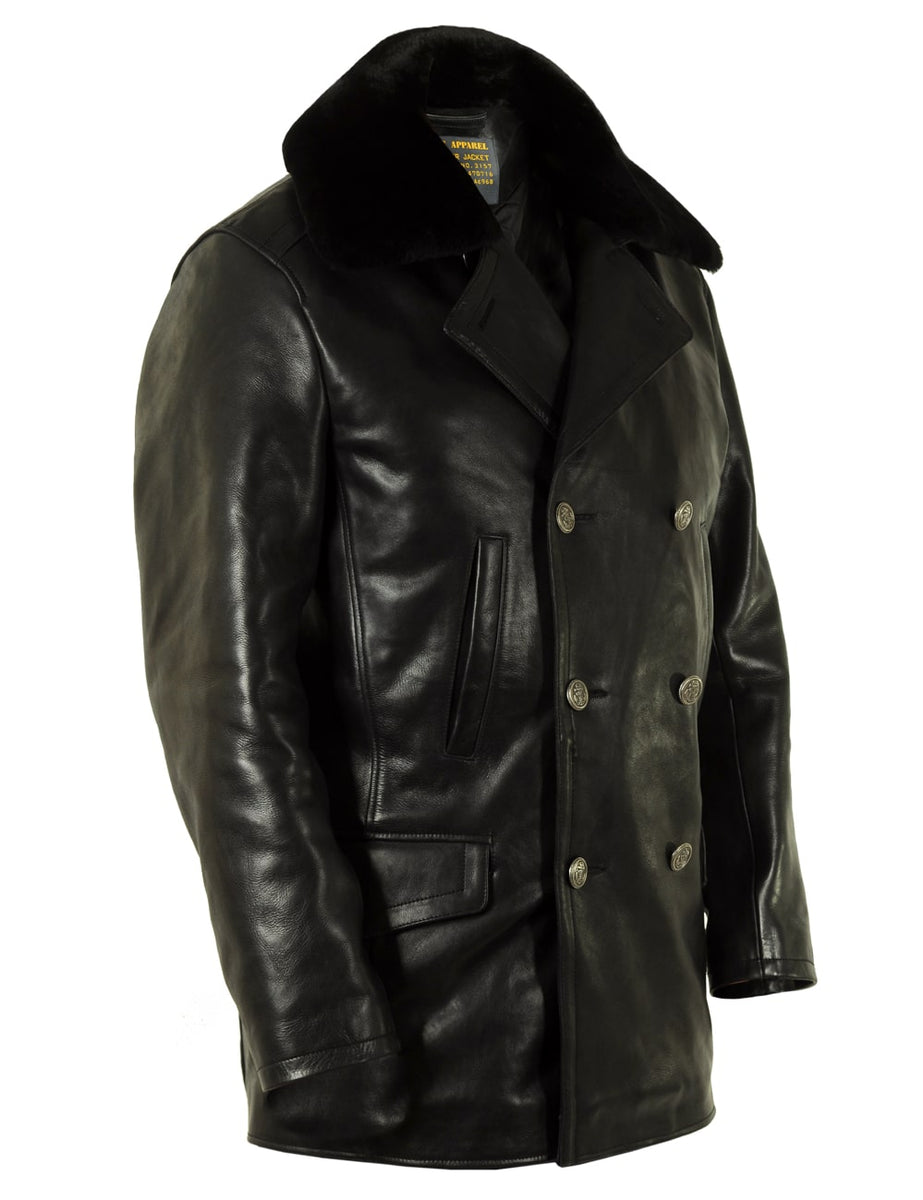 King Leather Pea coat black Art. 132 | Vintage Leder