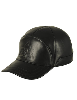 Black men's leather cap.