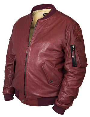 Men's bordo leather jacket.