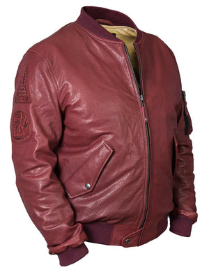 Men's bordo leather jacket.
