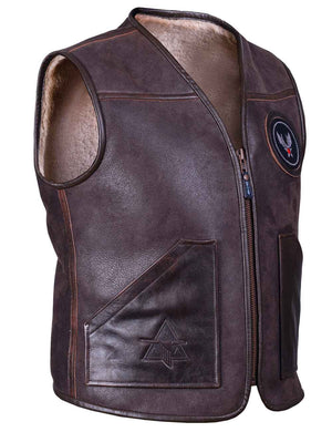 Men's brown sheepskin vest.