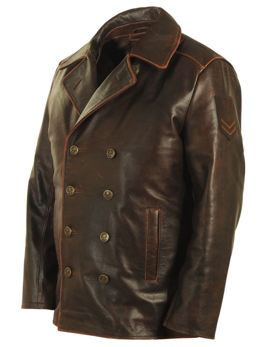 ジャケット・アウター THE SHINZONE FLARE PEA COAT 34 NAVY Nimitz Leather Pea coat brown Art. 130 | Vintage Leder