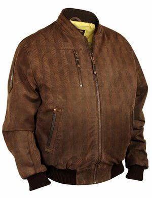 Men's brown leather jacket.