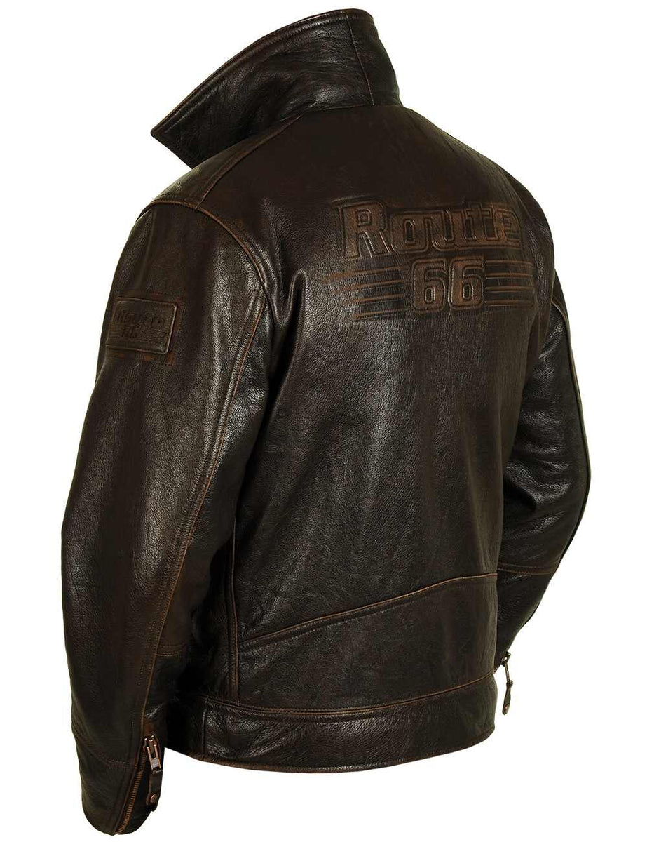 Route 66 California Biker Leather Jacket brown Art.404