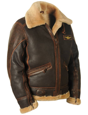 Men's brown sheepskin jacket.
