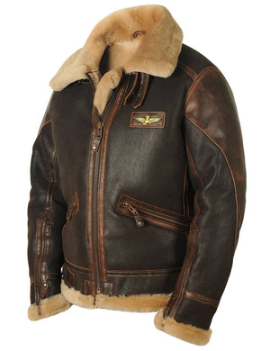 Men's brown sheepskin jacket.