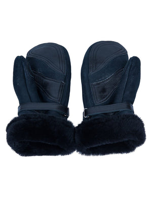 Blue men's sheepskin mittens.