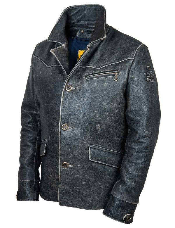 Black leather men's jacket.