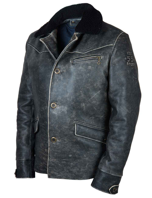 Black leather men's jacket.