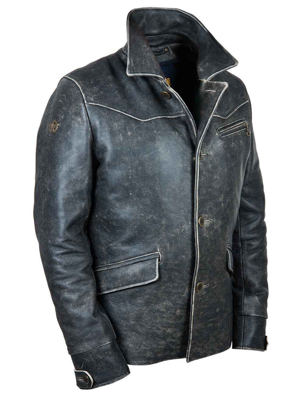 Black leather men's jacket.