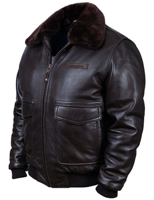 Men's A-2 Flight Leather Jacket with liner Art. 307 black in Vintage Leder online store 9