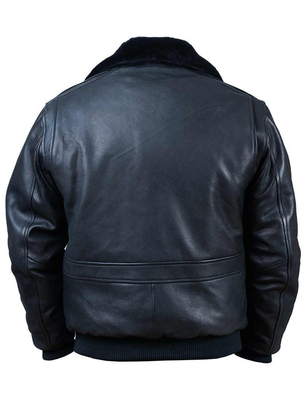 Men's A-2 Flight Leather Jacket with liner Art. 303 black in Vintage Leder online store 7