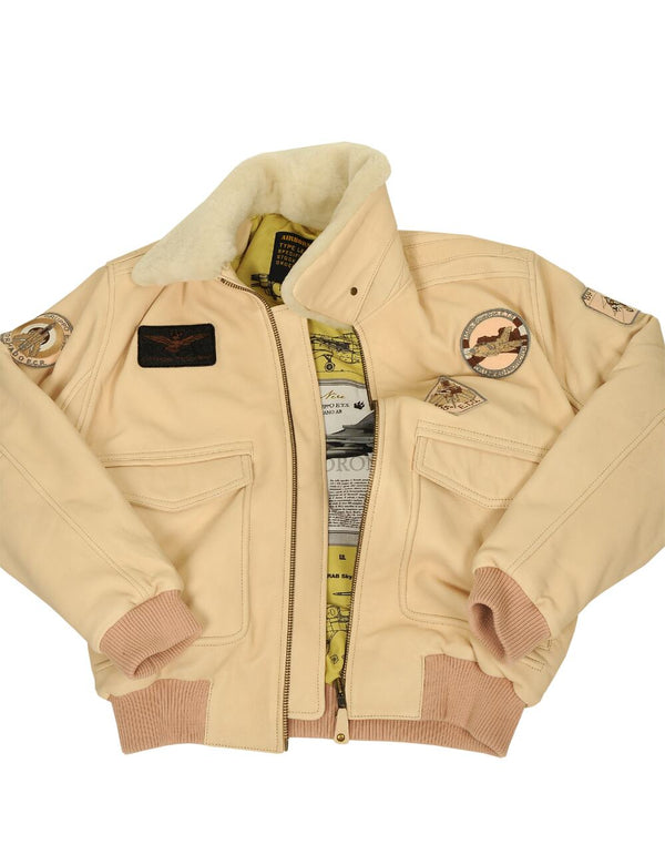 Men's A-2 Tornado Flight Leather Jacket beige Art. 306 in Vintage Leder online store 1