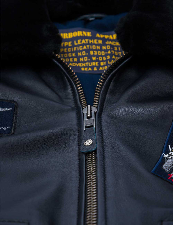 A-2 Tornado Flight Leather Jacket navy blue Art. 302