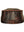 Men's brown leather flat top cap back view.