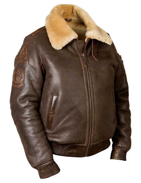 Men'sB-15 Fast Eagle Sheepskin Flight Jacket Art. 207 brown in Vintage Leder online store 2