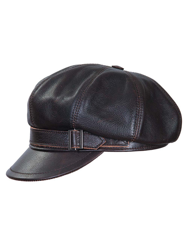 Men's leather captain's cap.