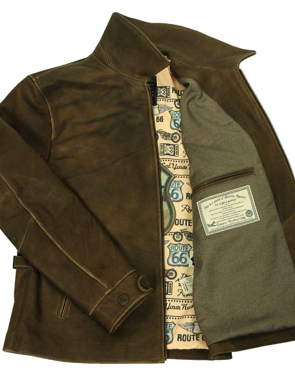 Chicago Route 66 Men's Leather Jacket olive Art. 407