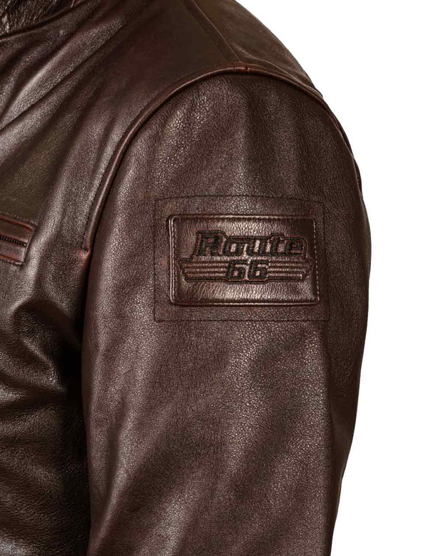 Chaqueta biker de cuero Route 66 Chicago Art. 406