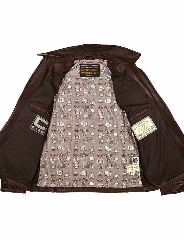 Chaqueta biker de cuero Route 66 Chicago Art. 406