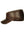 Mens Brown Leather Flat Top Cap Side View