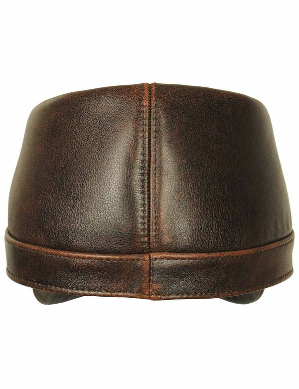 Confederate Leather Cap brown Art. 33