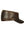 Mens Brown Leather Flat Top Cap side view