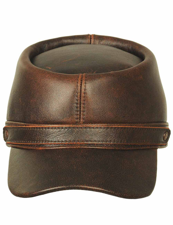 Confederate Leather Cap brown Art. 33