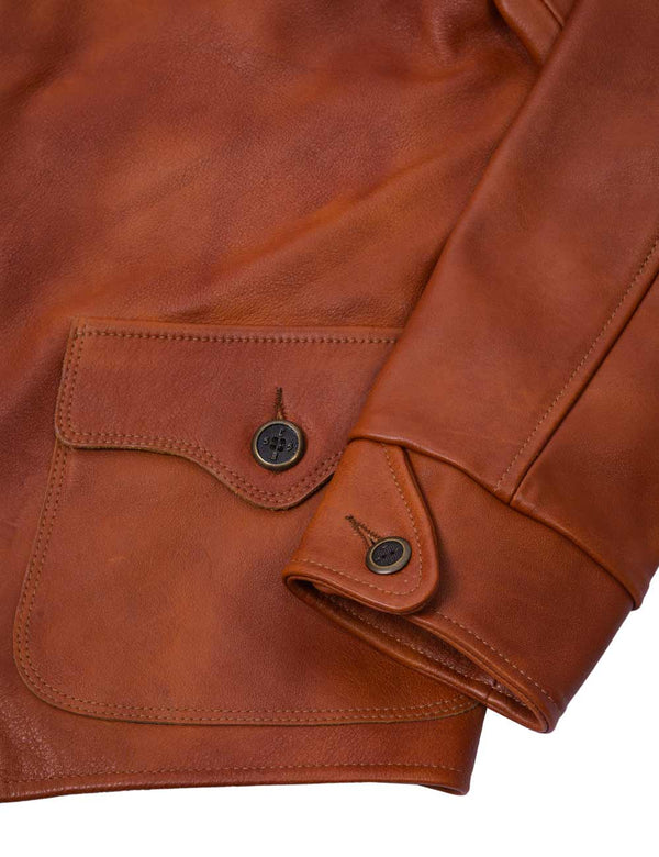 Gardner Roadster Leather Jacket with buttons ginger Art. 7092