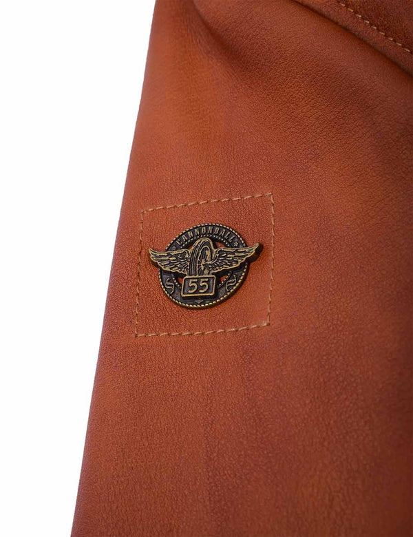 Gardner Roadster Leather Jacket with buttons ginger Art. 7092