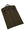 Olive green garment bag lying flat with a central zipper and dark brown leather accents.