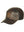 Men's brown leather cap with embossed forehead, slight twist.