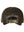 Men's brown leather cap, back view.