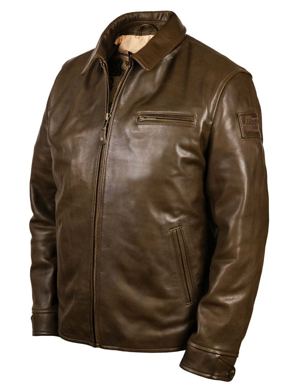 Chicago Route 66 Men's Leather Jacket olive Art. 407