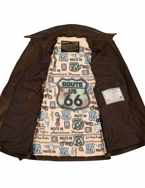Chicago Route 66 Men's Leather Jacket olive Art. 407