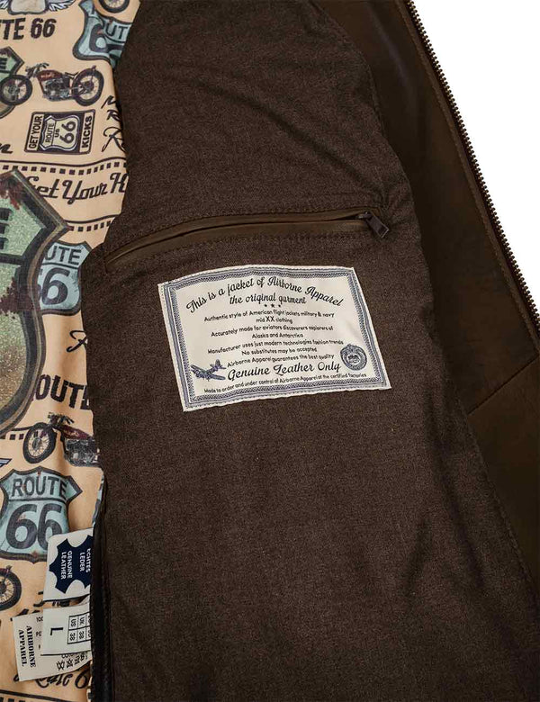 Chicago Route 66 Men's Leather Jacket olive Art. 407
