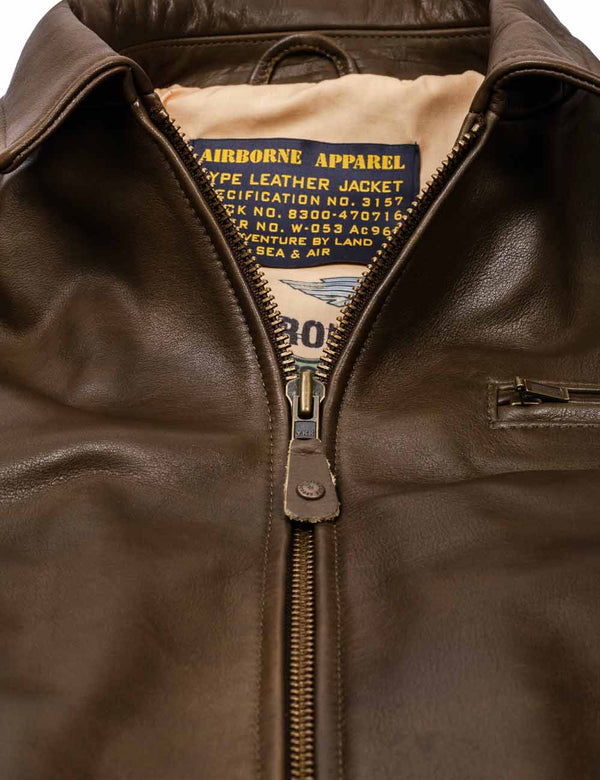 Chicago Route 66 Men's Leather Jacket olive Art. 407