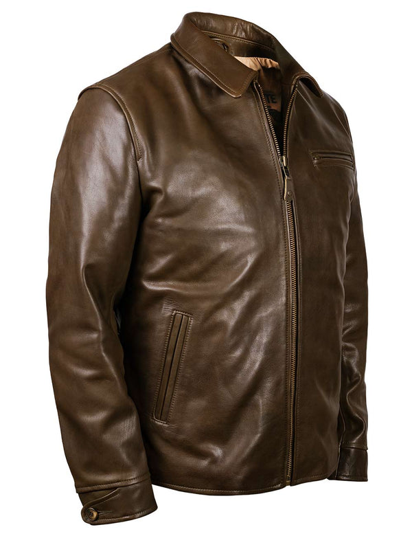 Chicago Route 66 Men's Leather Jacket olive Art. 407