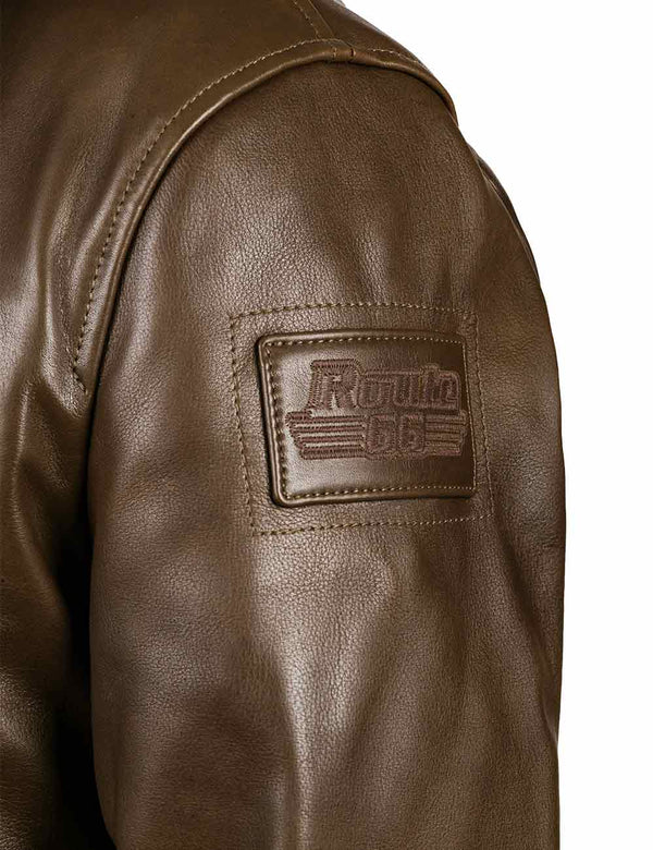 Chicago Route 66 Men's Leather Jacket olive Art. 407