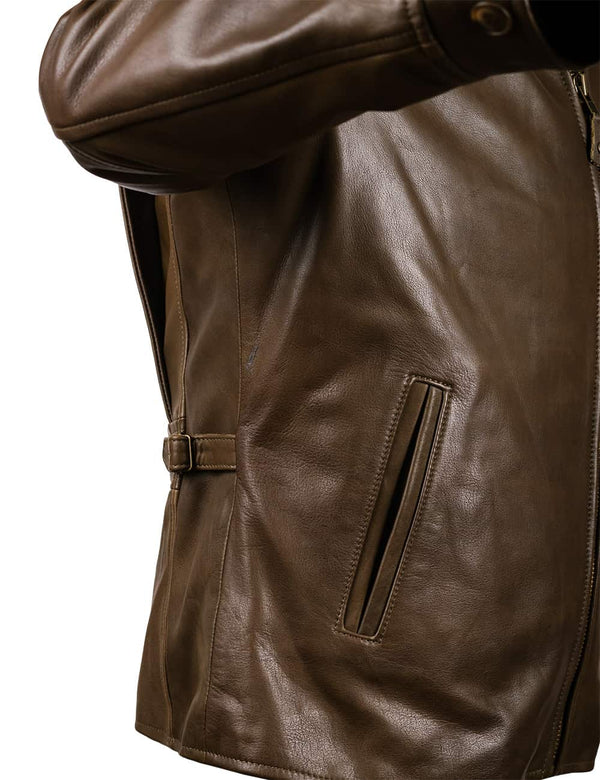 Chicago Route 66 Men's Leather Jacket olive Art. 407